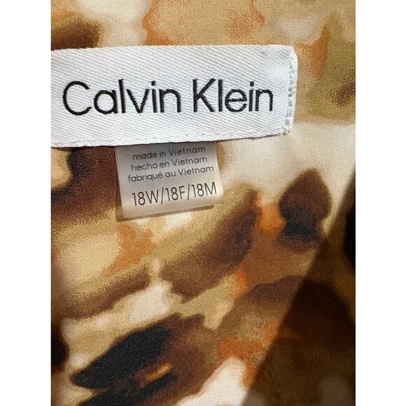 Calvin Klein Sleeveless Self Tie V-Neck Leopard Print Dress Plus Size 18W - Picture 3 of 7